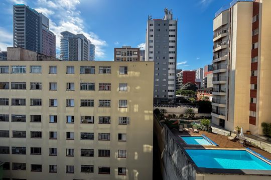 Vista da Varanda do Studio de kitnet/studio para alugar com 1 quarto, 31m² em Cerqueira César, São Paulo