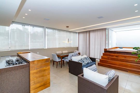 Varanda gourmet de apartamento à venda com 4 quartos, 242m² em Buritis, Belo Horizonte