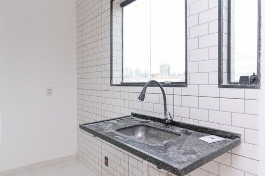 Cozinha de apartamento à venda com 2 quartos, 39m² em Vila Marieta, São Paulo
