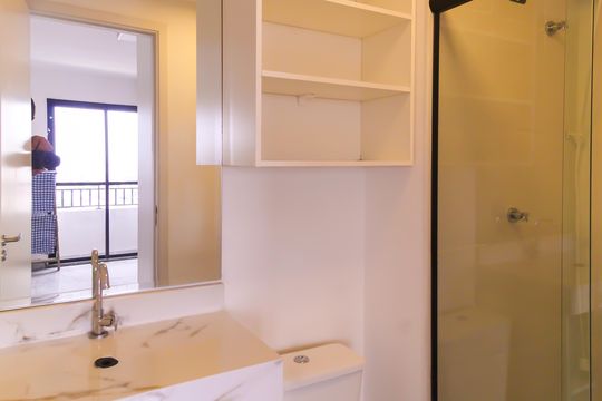 Banheiro Social de apartamento à venda com 1 quarto, 32m² em Belenzinho, São Paulo