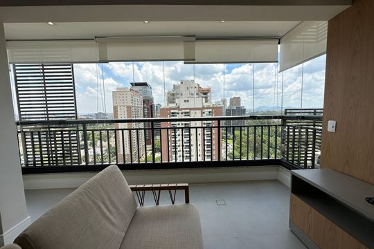 Vista da Sala de apartamento à venda com 1 quarto, 41m² em Empresarial 18 do Forte, Barueri