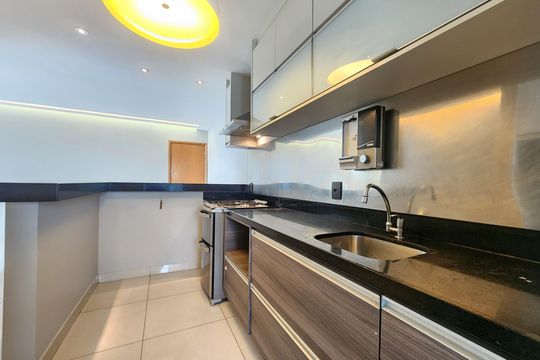Cozinha  de apartamento à venda com 3 quartos, 86m² em Vila da Serra, Nova Lima