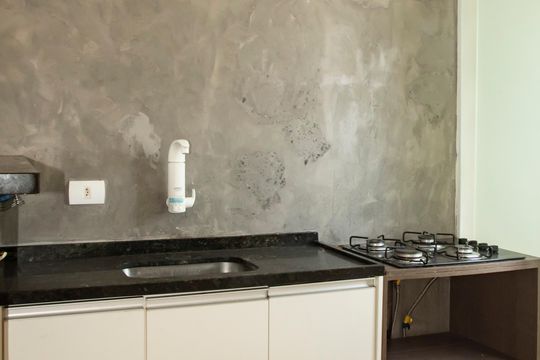 Cozinha de apartamento para alugar com 1 quarto, 38m² em Mirandópolis, São Paulo