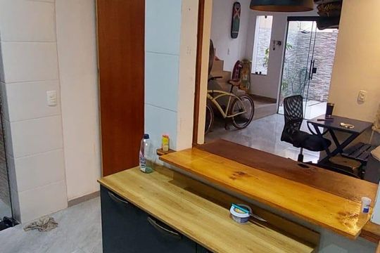 Cozinha de casa de condomínio à venda com 3 quartos, 180m² em Vargem Pequena, Rio de Janeiro