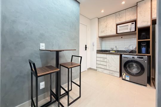 Cozinha de apartamento para alugar com 1 quarto, 34m² em Vila Mariana, São Paulo