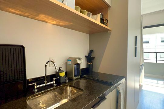 Cozinha de kitnet/studio para alugar com 1 quarto, 23m² em Perdizes, São Paulo