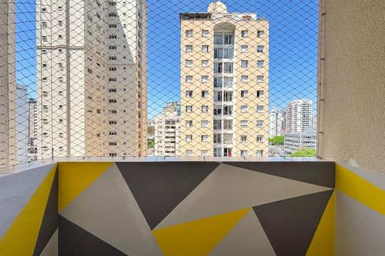 Varanda de apartamento à venda com 1 quarto, 42m² em Indianópolis, São Paulo