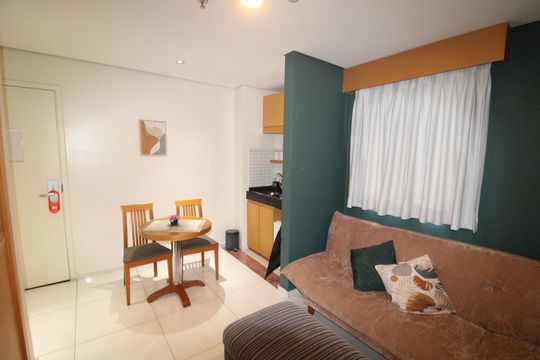 Sala / Cozinha de apartamento para alugar com 1 quarto, 34m² em Santana, São Paulo