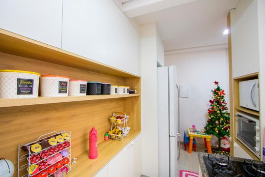 Cozinha de apartamento à venda com 2 quartos, 59m² em Jardim Las Vegas, Santo André