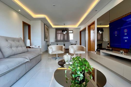 sala  de apartamento à venda com 4 quartos, 145m² em Ipiranga, Belo Horizonte