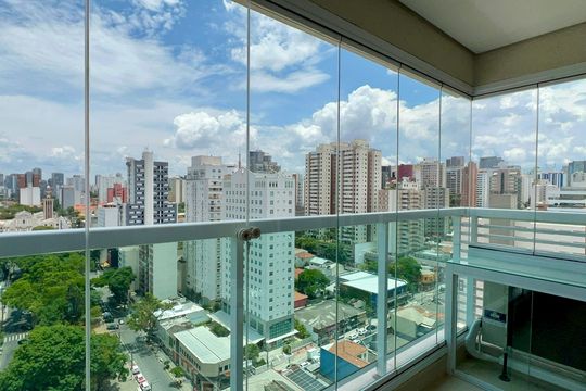 Varanda de kitnet/studio para alugar com 1 quarto, 33m² em Pinheiros, São Paulo