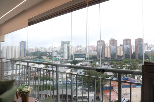 Varanda da Sala de apartamento à venda com 3 quartos, 116m² em Barra Funda, São Paulo