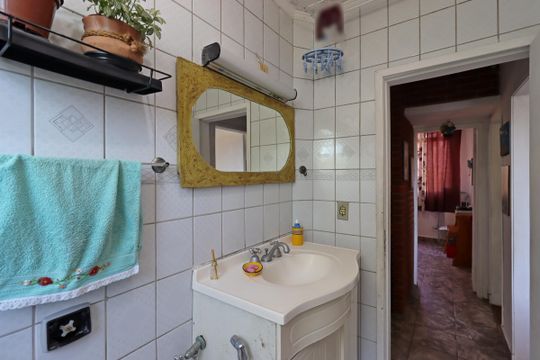 Banheiro de apartamento à venda com 3 quartos, 100m² em Vila Guiomar, Santo André