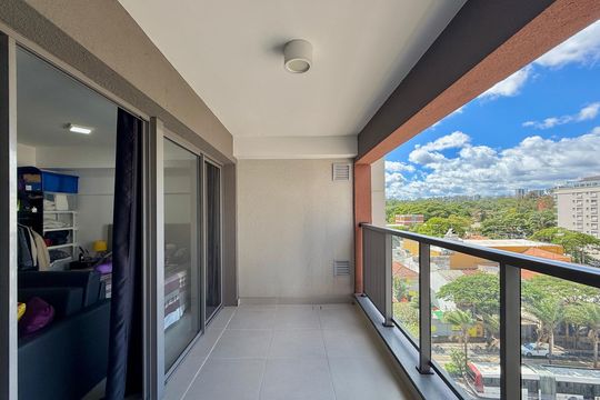 Sacada de apartamento à venda com 1 quarto, 41m² em Santo Amaro, São Paulo