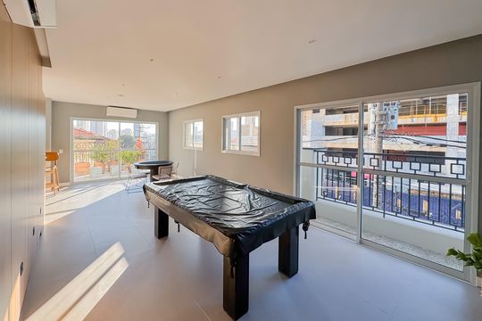 Salão de Jogos e Espaço Gourmet de kitnet/studio à venda com 1 quarto, 31m² em Vila Dom Pedro I, São Paulo
