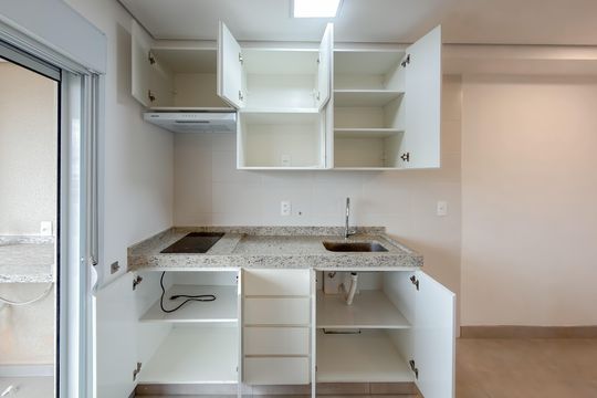 Cozinha - Armários de kitnet/studio para alugar com 1 quarto, 31m² em Vila Dom Pedro I, São Paulo