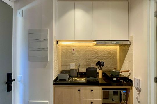 Banheiro de kitnet/studio para alugar com 1 quarto, 20m² em Cerqueira César, São Paulo