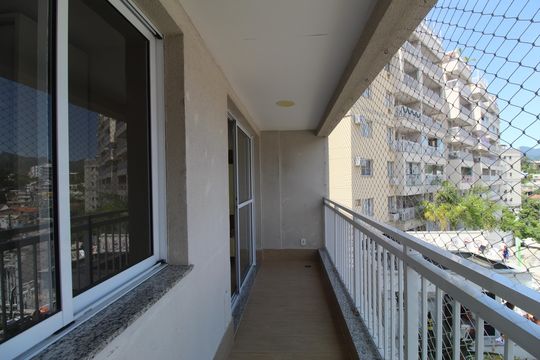 Sala - Varanda de apartamento à venda com 3 quartos, 83m² em Taquara, Rio de Janeiro