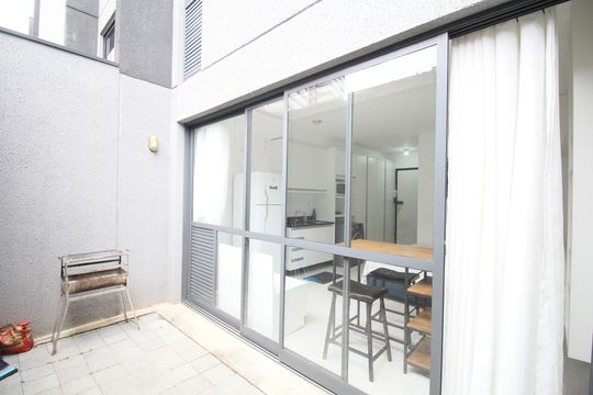 Varanda do Studio de kitnet/studio à venda com 1 quarto, 34m² em Vila Sonia, São Paulo