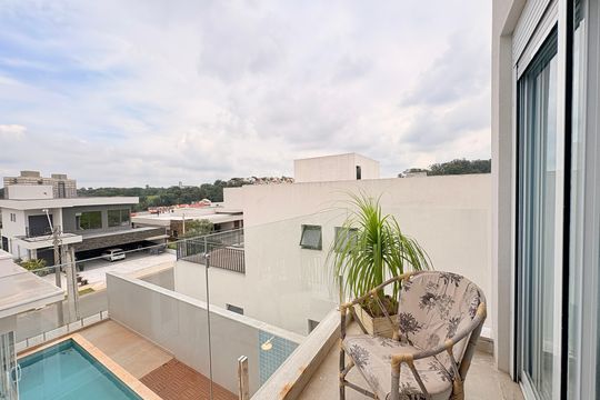 Varanda da Suíte 3 de casa de condomínio à venda com 4 quartos, 483m² em Horto Florestal, Jundiaí