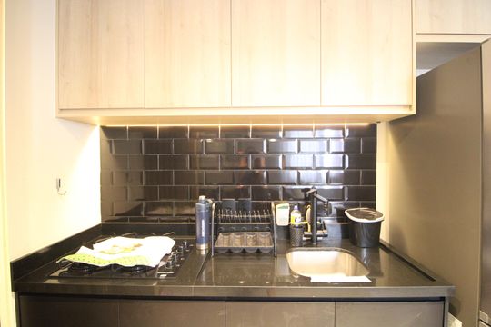 Cozinha de apartamento à venda com 1 quarto, 34m² em Jardim Marajoara, São Paulo