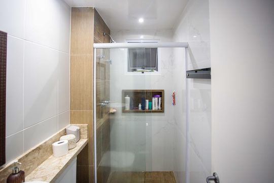 Banheiro Social de apartamento à venda com 3 quartos, 113m² em Centro, Diadema