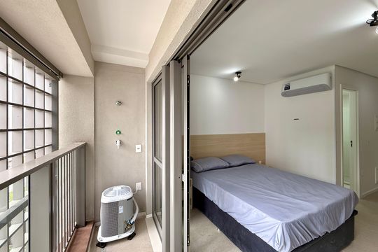Sacada de kitnet/studio para alugar com 1 quarto, 26m² em Campo Belo, São Paulo