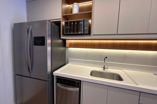 Cozinha de apartamento à venda com 3 quartos, 88m² em Alphaville, Barueri