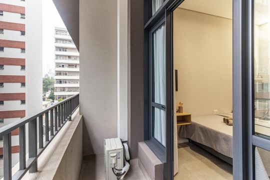 Varanda do Studio de kitnet/studio à venda com 1 quarto, 28m² em Consolação, São Paulo