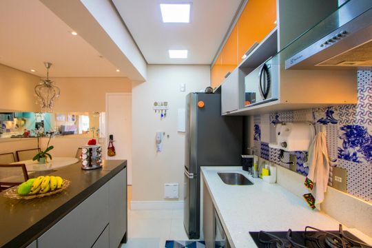 Cozinha de apartamento à venda com 2 quartos, 67m² em Vila Homero Thon, Santo André