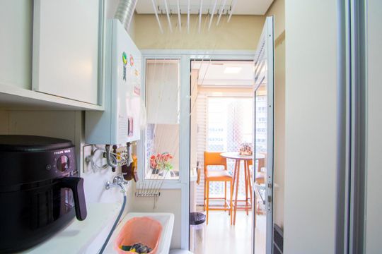 Área de serviço de apartamento à venda com 2 quartos, 67m² em Vila Homero Thon, Santo André