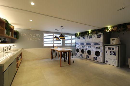 Área Comum - Lavanderia de kitnet/studio à venda com 1 quarto, 24m² em Vila Olímpia, São Paulo