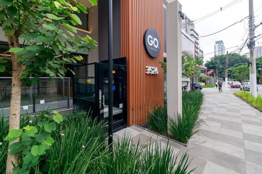 Fachada de kitnet/studio para alugar com 1 quarto, 27m² em Brooklin, São Paulo