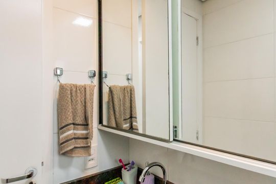 Banheiro de apartamento à venda com 2 quartos, 52m² em Vila Sao Francisco, São Paulo
