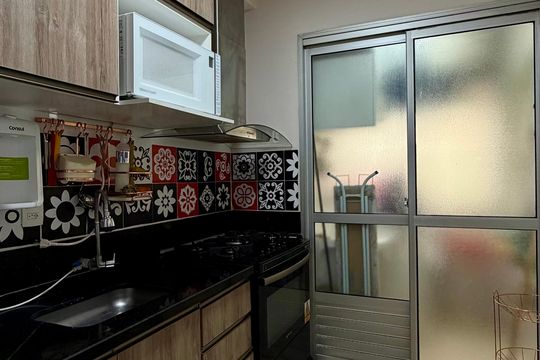 Cozinha de apartamento à venda com 2 quartos, 57m² em Vila Lageado, São Paulo