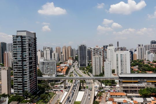 Vista da Varanda de kitnet/studio à venda com 1 quarto, 26m² em Brooklin, São Paulo