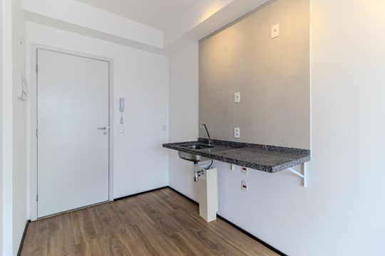 Cozinha de kitnet/studio à venda com 1 quarto, 24m² em Centro Histórico de São Paulo, São Paulo
