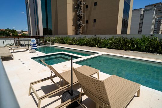 Área comum - Piscina de kitnet/studio para alugar com 1 quarto, 38m² em Jardim Portal da Colina, Sorocaba