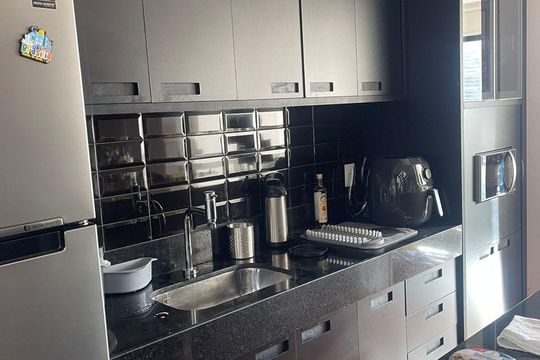 Cozinha de apartamento à venda com 1 quarto, 109m² em Cidade Monções, São Paulo