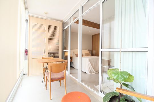 varanda  de apartamento à venda com 1 quarto, 35m² em Real Parque, São Paulo