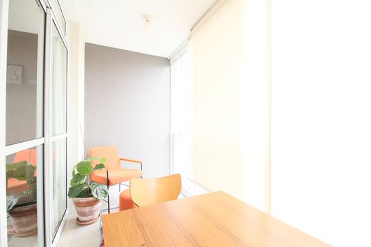 varanda  de apartamento à venda com 1 quarto, 35m² em Real Parque, São Paulo