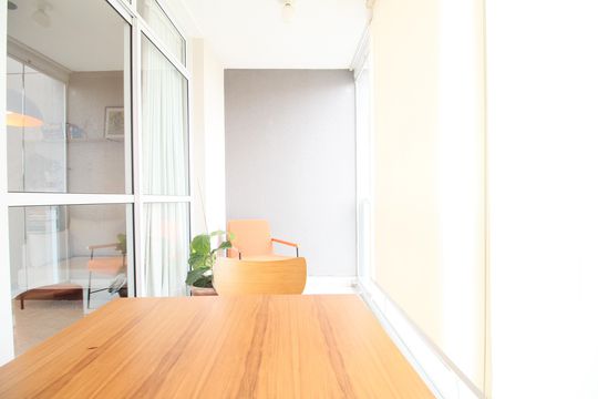 varanda  de apartamento à venda com 1 quarto, 35m² em Real Parque, São Paulo