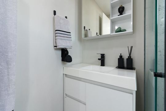 Banheiro da Suíte de apartamento à venda com 1 quarto, 27m² em Jardim Matarazzo, São Paulo