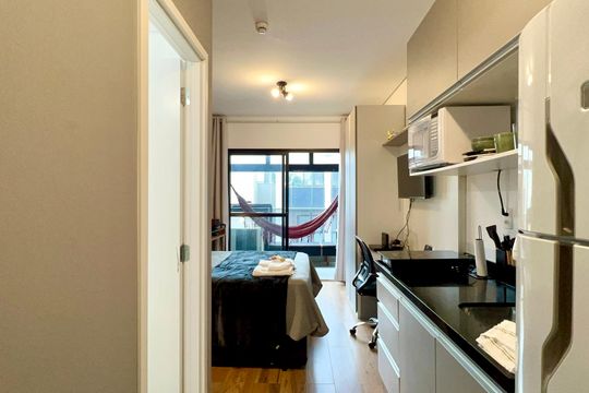Cozinha de kitnet/studio à venda com 1 quarto, 25m² em Pinheiros, São Paulo