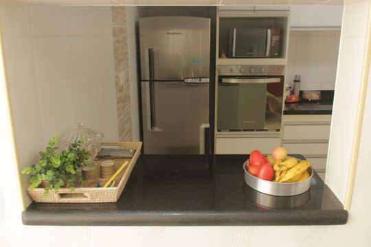 Cozinha de apartamento para alugar com 3 quartos, 210m² em Ponta da Praia, Santos