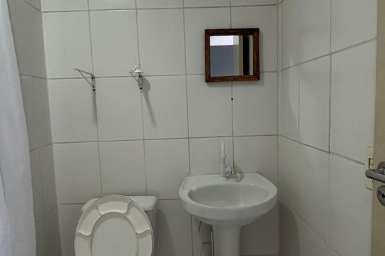 Banheiro da Suíte de apartamento à venda com 3 quartos, 86m² em Vila Lutécia, Santo André