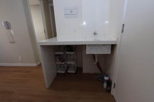 Cozinha - detalhe lavanderia de apartamento à venda com 2 quartos, 32m² em Vila Graciosa, São Paulo
