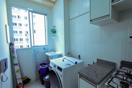 Área de serviço de apartamento à venda com 2 quartos, 58m² em Palmeiras, Belo Horizonte