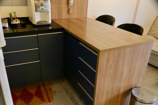 Cozinha de kitnet/studio à venda com 1 quarto, 33m² em Chácara Santo Antônio, São Paulo