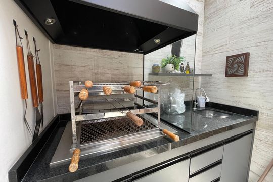 Churrasqueira de casa de condomínio à venda com 3 quartos, 136m² em Caxingui, São Paulo